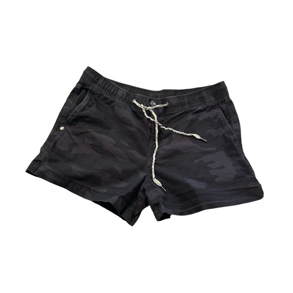 VUORI Women's Shorts Size Medium Camo Black Grey Cotton Drawstring Waist - Picture 2 of 10